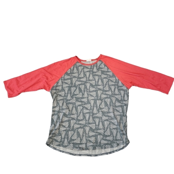 Lularoe sleeping beauty aurora Disney randy 3/4 sleeve top. Grey coral.  3X - Picture 7 of 11